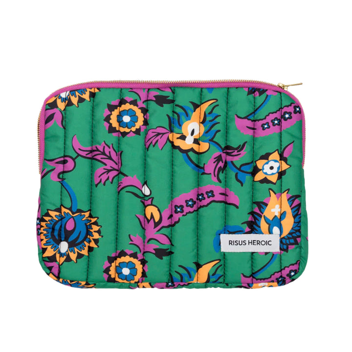 Yeşil Çiçek Desenli Laptop Kılıf