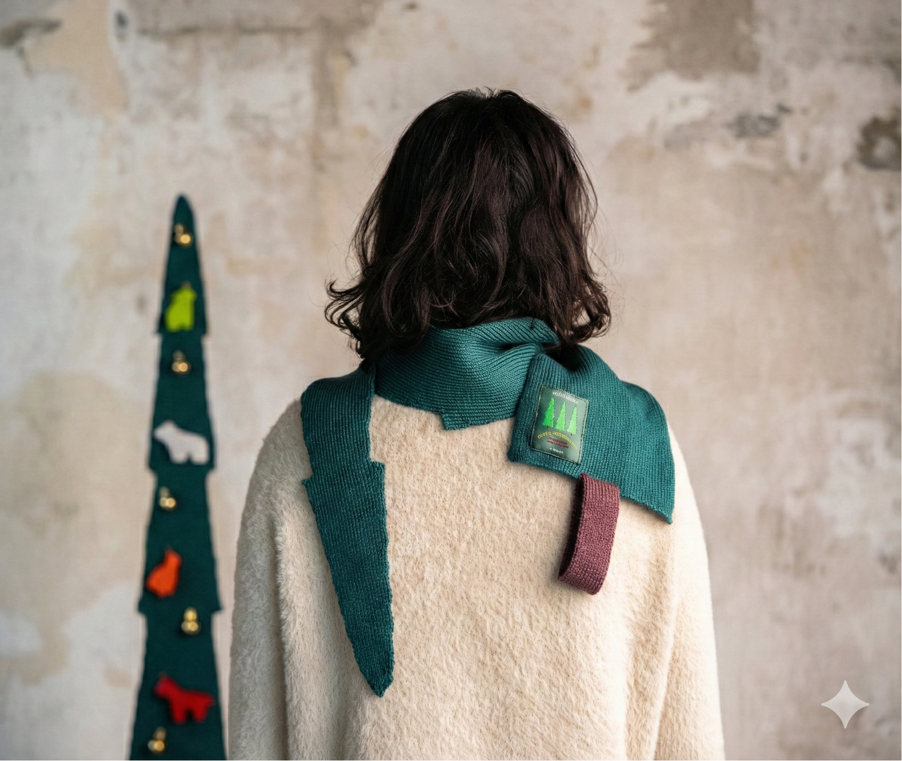 Çam Ağacı Yün Atkı